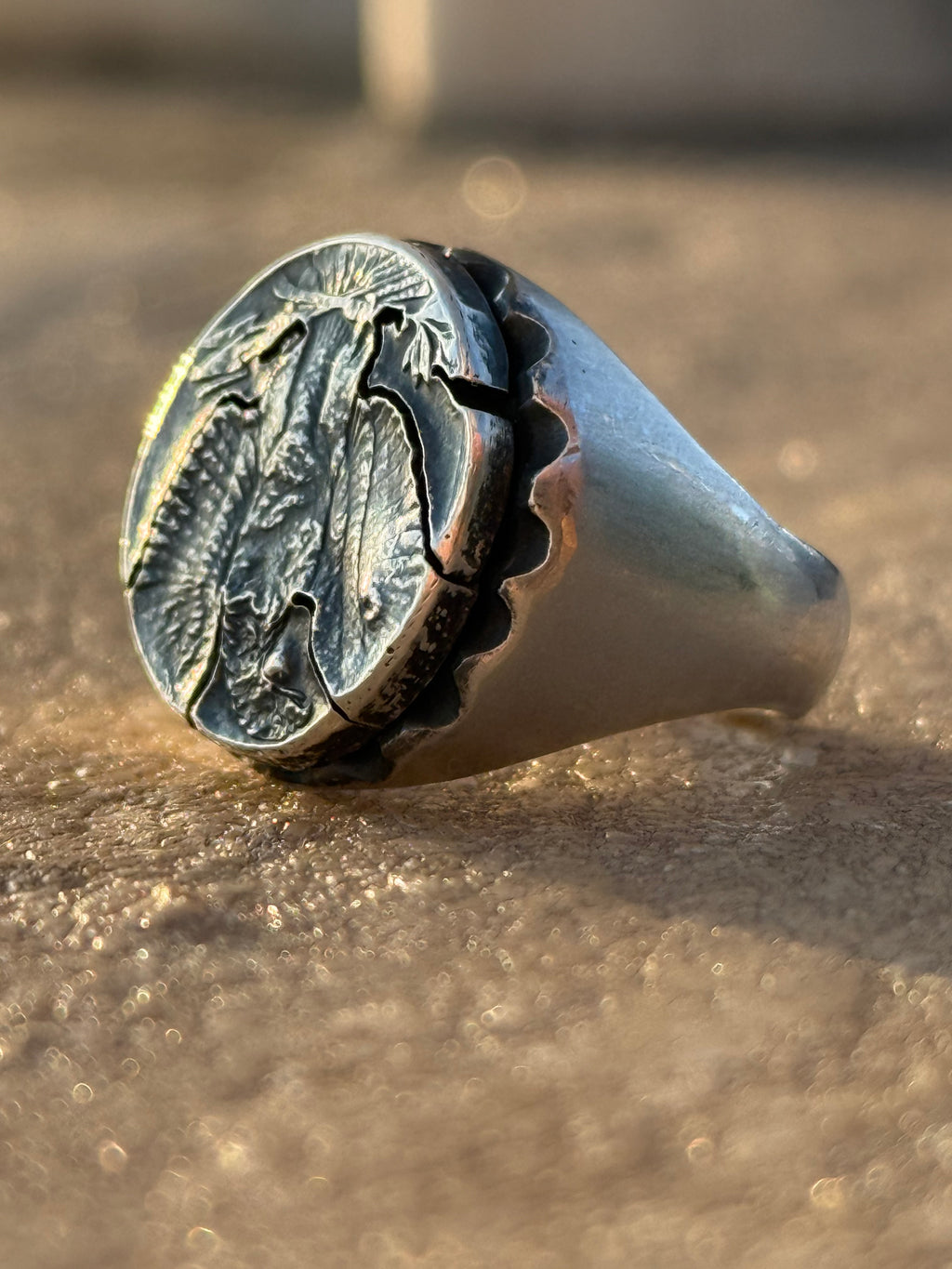 Burned Bird Statement ring